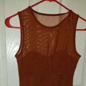 Burnt Orange mesh body dress